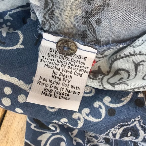 Johnny Was Workshop Womens Size M Medium Bandana Patchwork Button Down Bouse Top - Picture 6 of 6